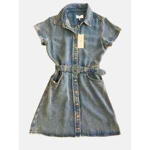 7 For All Mankind Dress NWT Belted Denim Dress Medium